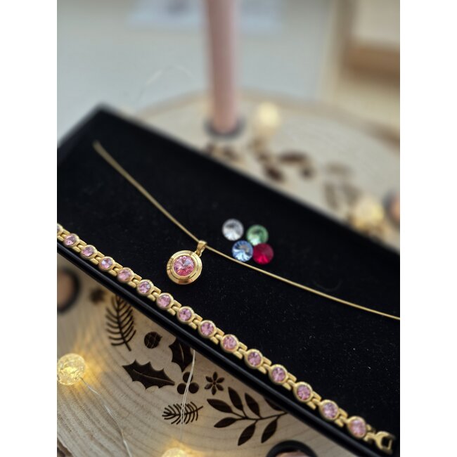 Magneet-Armbanden.nl Zilveren New York Magneet Sieradenset met Blauwe Steentjes – Black Friday deal | Magneet-armbanden.nl