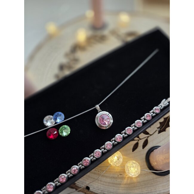 Magneet-Armbanden.nl Silbernes New York Magnet-Schmuckset mit blauem Steinen – Black Friday Deal | Magnetarmbander.de