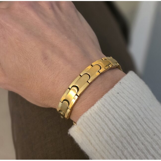 Magneet-Armbanden.nl St. Rafael Magnetarmband – Goldfarbenes Magnetarmband