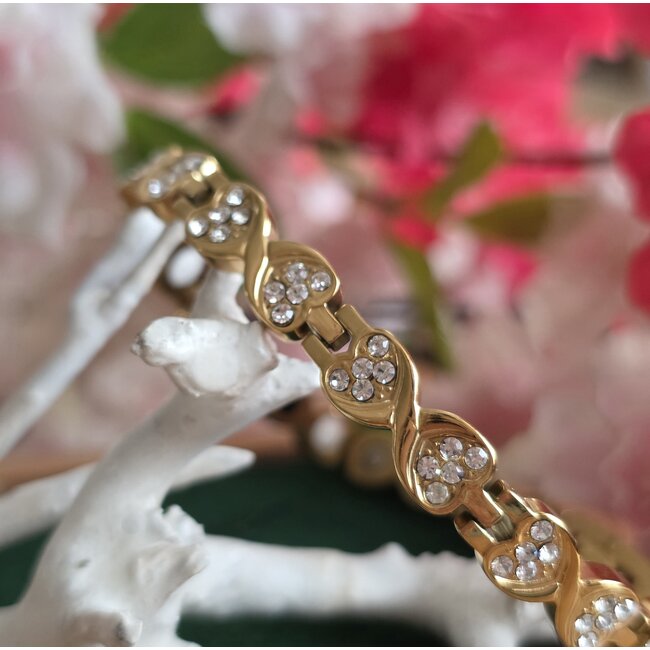 Magneet-Armbanden.nl Magneetarmband Aurora, luxe magneetarmband in 3 kleuren met kristallen