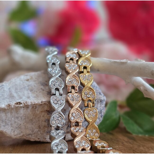 Magneet-Armbanden.nl Magneetarmband Aurora, luxe magneetarmband in 3 kleuren met kristallen