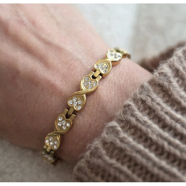 Magneet-Armbanden.nl Magneetarmband Aurora, luxe magneetarmband in 3 kleuren met kristallen