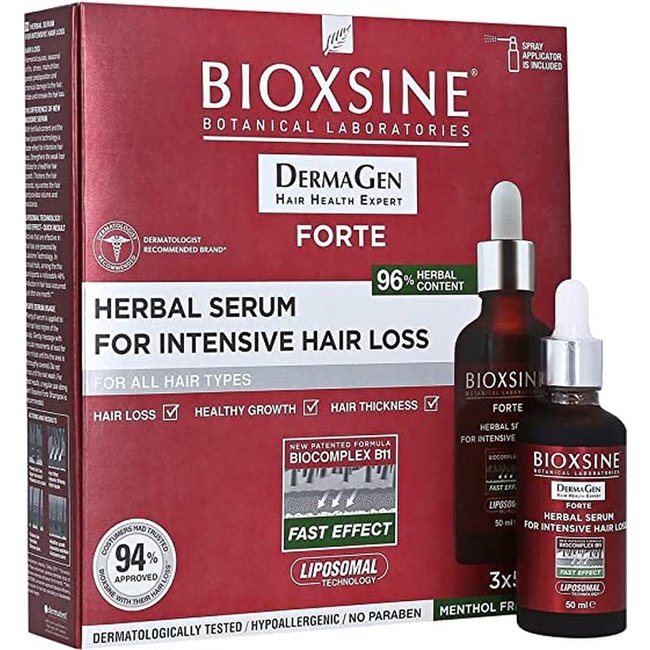 Bioxcin Herbal Haarserum 3×50 ml – Intensieve Behandeling tegen Haaruitval – Kruidenformule BioComplex B11 – Voor Dikker & Sterker Haar – Unisex