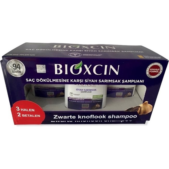 Bioxcin Black Garlic Shampoo – 3×300 ml – Anti-Hair Loss – Strengthening & Nourishing Formula – Herbal Bio Shampoo