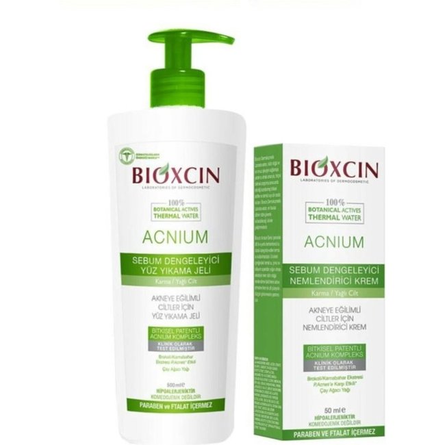 Acnium Sebum Balancing Face Wash Gel gezichtsreiniger (tegen Acne) + Hydraterende Acne Crème
