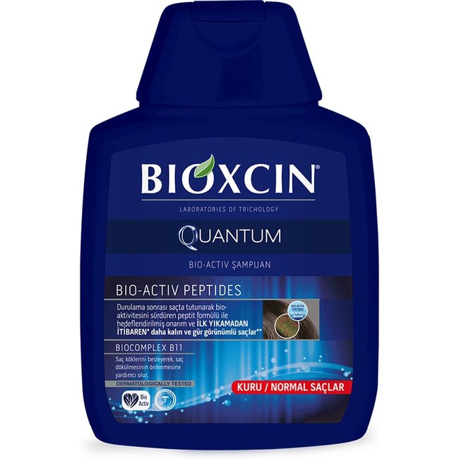 Bioxcin Quantum Anti-Haarausfall Shampoo für Trocken/Normales Haar 300 ml – Kräuter Bio Shampoo – Mit Biokomplex B11 & Bio-Aktiv Peptiden