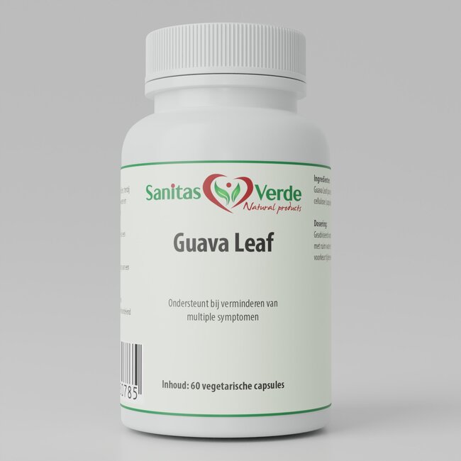 Guaveblad Extract – 500 mg – Natuurlijk Supplement voor Weerstand, Spijsvertering & Vitaliteit – 60 Plantaardige Capsules