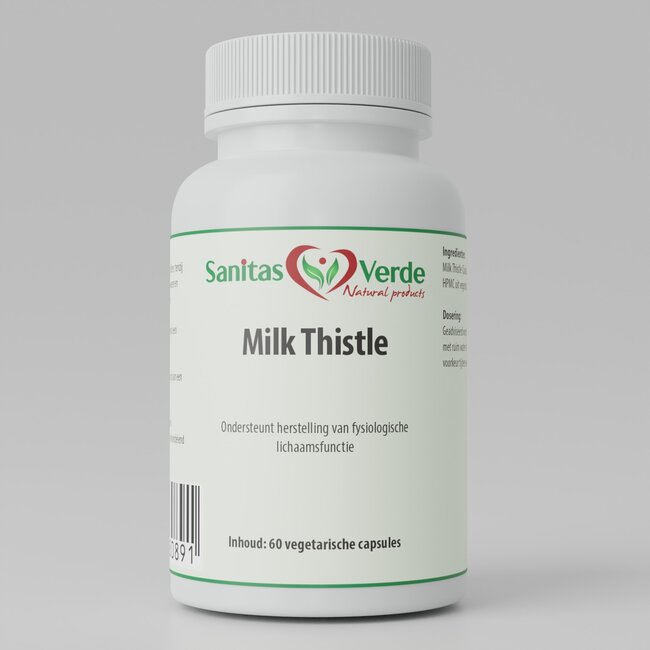 Mariadistel extract 60 vegan capsules 500mg met natuurlijke silymarine ter ondersteuning van leverfunctie, reiniging en celbescherming*