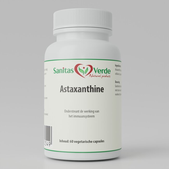 Astaxanthine Extract  60 Vegan Capsules à 500 mg  Krachtige Antioxidant uit Algen voor Cellen, Huid en Ogen*