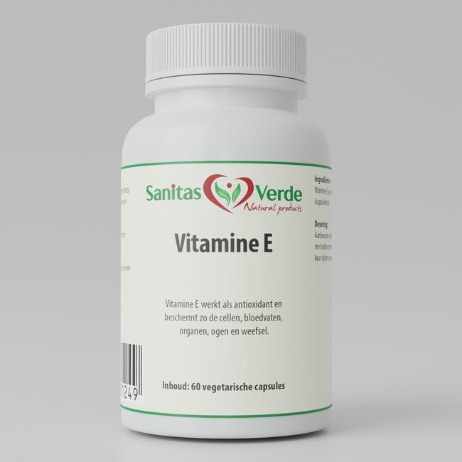 Vitamin E natural antioxidant protection 60 vegan capsules 500 mg