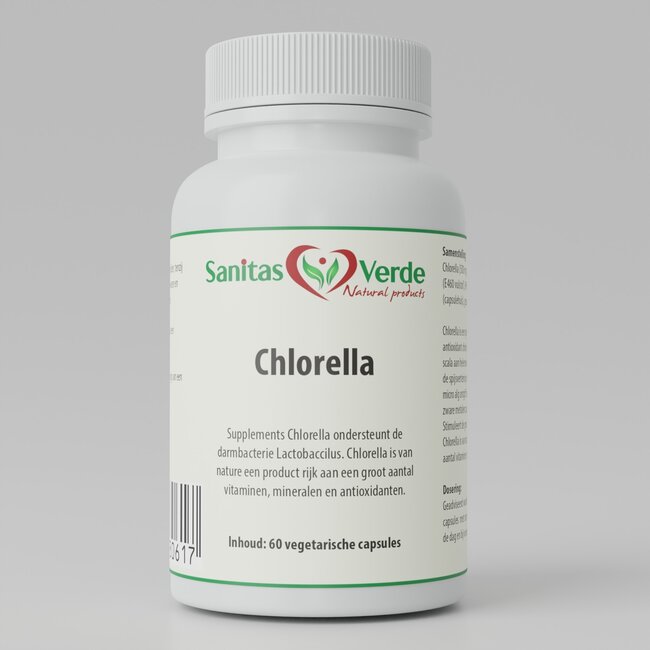Chlorella Extract  60 Vegan Capsules à 500 mg  Natuurlijk ontgiftend & rijk aan chlorofyl, eiwitten en antioxidanten*