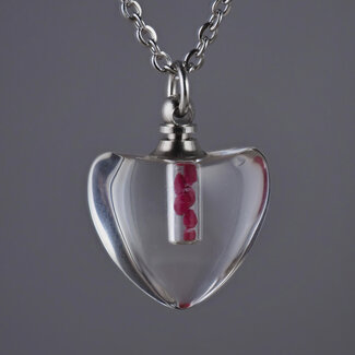 DNA Jewelry Valentine Heart with Red DNA Granules