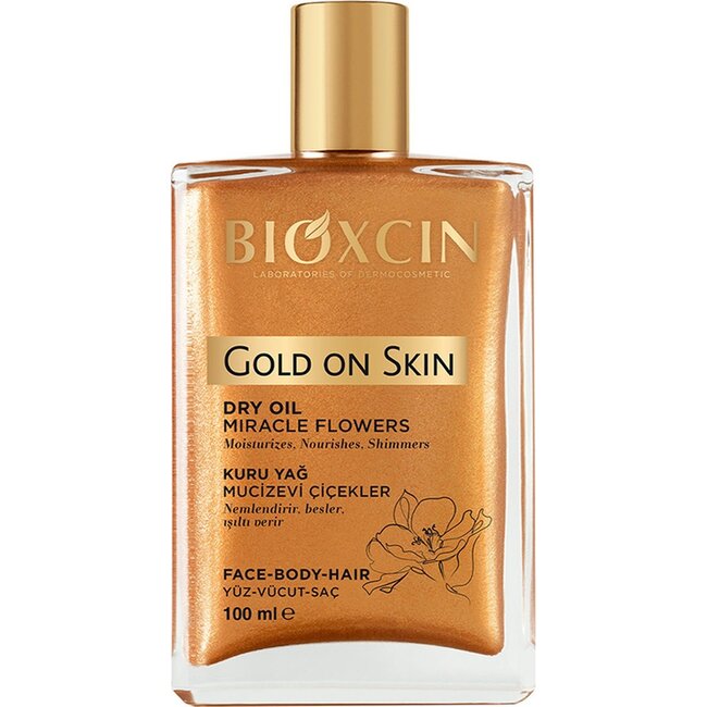 Bioxcin Gold on Skin – 100 ml – Dry Oil with Golden Bronze Glow – Luxury Care for Skin & Hair – Hydrating & Nourishing