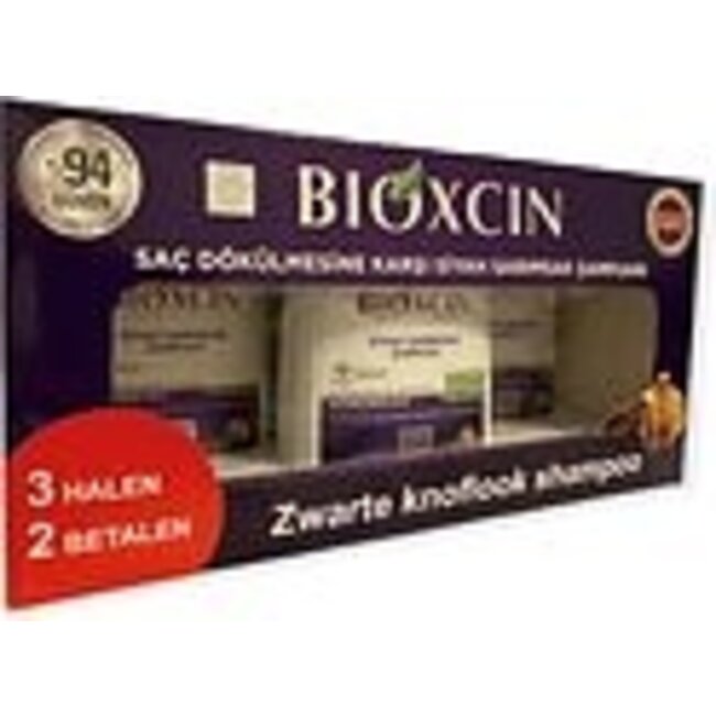 Bioxcin Black Garlic Shampoo – 3×300 ml – Anti-Hair Loss – Strengthening & Nourishing Formula – Herbal Bio Shampoo