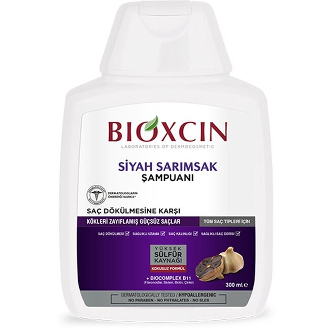 Bioxcin Schwarzer Knoblauch Shampoo – 3×300 ml – Anti-Haarausfall – Stärkt das Haar & Fördert Gesundes Wachstum