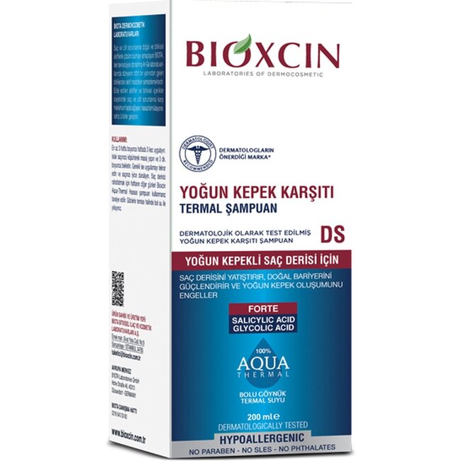 Bioxcin Aqua Thermal DS Shampoo – 200 ml Anti-Itch & Intensive Anti-Dandruff Shampoo