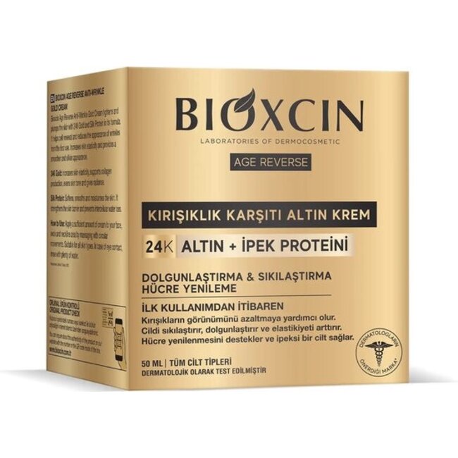 Bioxcin Anti-Rimpel Goudcrème – 24K Goud + Zijdeproteïne – Filler, Verstevigend & Huidvernieuwend – 50 ml
