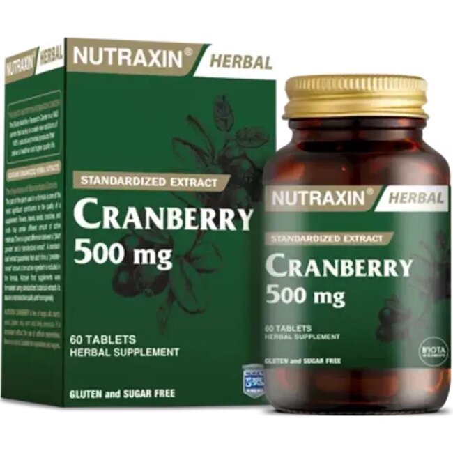 Nutraxin Cranberry 500 mg – 60 tabletten – Natuurlijk supplement
