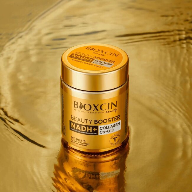Bioxcin Beauty Booster – Collageen supplement met NADH+, Q10, Vitamine C, Biotine & Hyaluronzuur – 60 tabletten – Glutenvrij & suikervrij