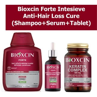 Bioxcin Bioxcin Forte Intensive Anti-Hair Loss Treatment – Shampoo + Serum + Keratin Complex Tablets