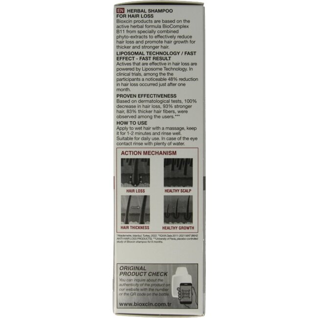 Bioxcin Classic Kräuter Shampoo Gegen Haarausfall – Trockenes & Normales Haar – 300 ml – Mit Biokomplex B11