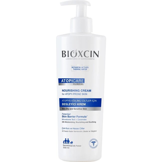 Bioxcin Atopicare Clinical Voedende Crème – 500 ml – Voor Zeer Droge & Gevoelige Huid – Met Ceramiden, Haver & Microbiome Tech