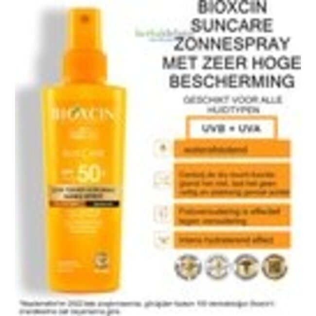 Bioxcin Sun Spray SPF 50+ – 200 ml – Very High Protection – With Collagen, Hyaluronic Acid, Green Tea & Vitamin E – Hydrating & Anti-Aging
