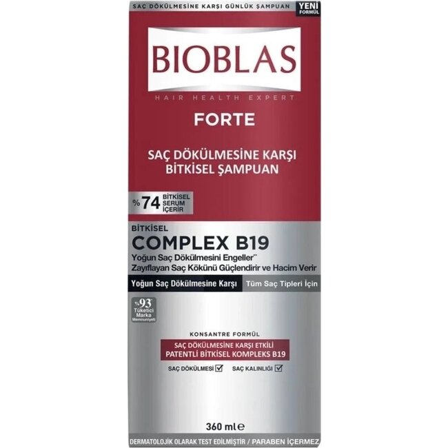 Bioblas Forte Anti-Haaruitval Shampoo – 360 ml – Natuurlijke Kruidenformule – Voor Sterk & Gezond Haar – Bio Shampoo