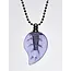 DNA Jewelry Purple Leaf with DNA Granules – Leaf-Shaped Pendant for Spirituality, Balance & Protection – With Gift Box