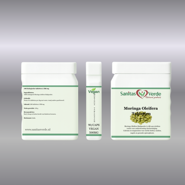 Moringa tabletten 240st 100% Puur Bladpoeder 500mg