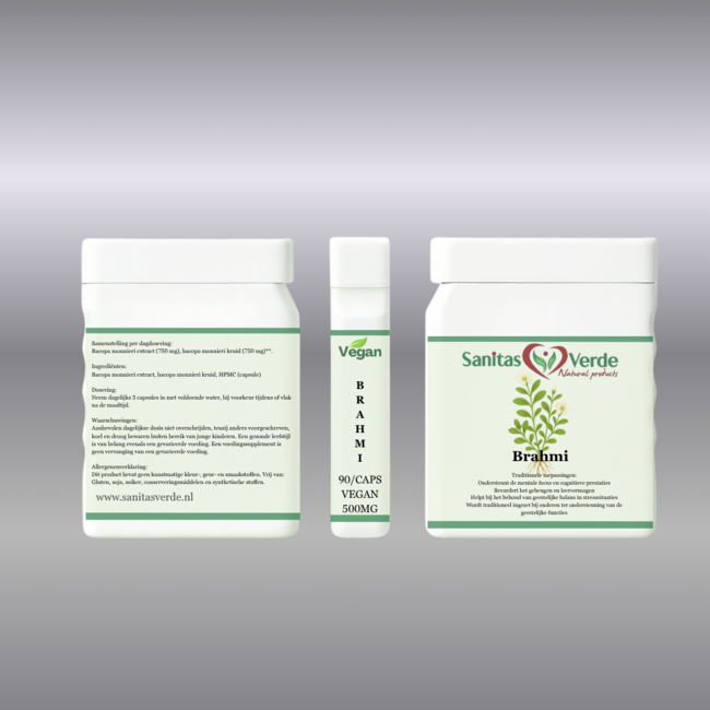 Brahmi Extrakt 90 vegane Kapseln 500 mg  Unterstützung von Gedächtnis, Konzentration und geistigem Gleichgewicht*