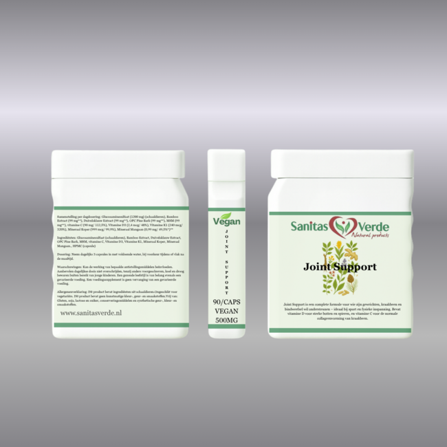 Joint Support  90 Vegan Capsules (500 mg)  with Glucosamine, MSM, Turmeric & Boswellia for Joint Flexibility and Cartilage Health*