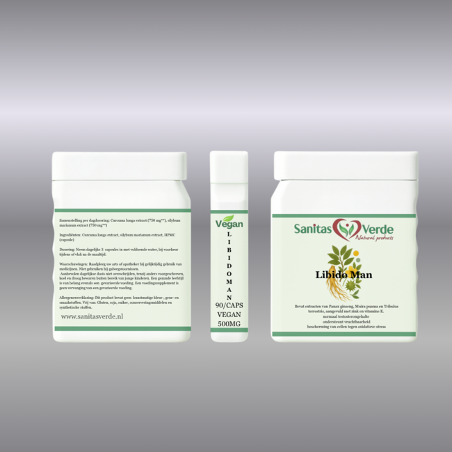 Libido Man 90 vegan capsules with Tribulus, Maca, Ginseng and Zinc for male vitality, energy and hormonal balance*