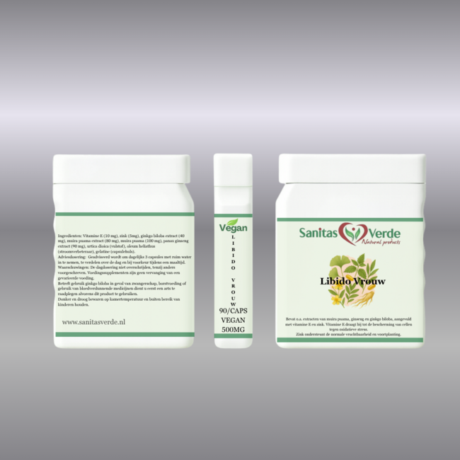 Libido Vrouw 90 vegan capsules met Maca, Damiana, Ginseng en Zink voor hormonale balans, energie en vitaliteit*