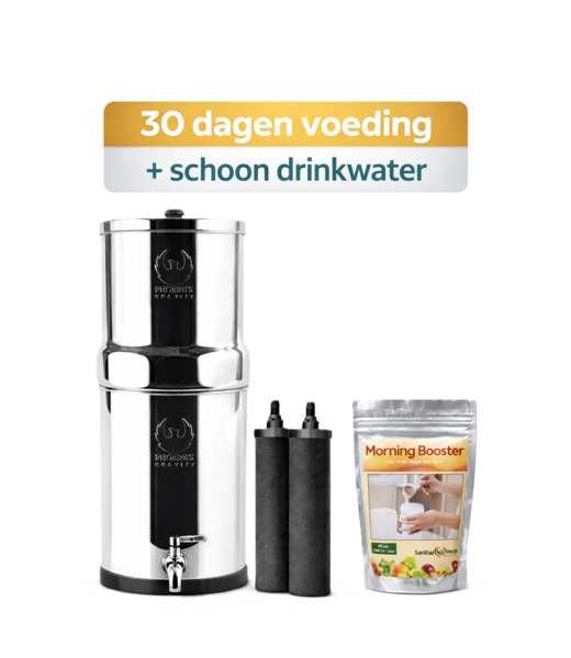 Phoenix Gravity Levenskracht Compleet Pakket – 6L  Waterfilter & 30 Dagen Voeding