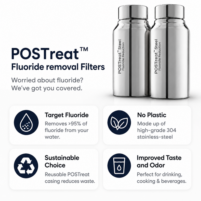 Phoenix POS Treat Fluorid- & Arsenfilter – 2er-Set – >95% Fluoridreduzierung – Edelstahl AISI 304