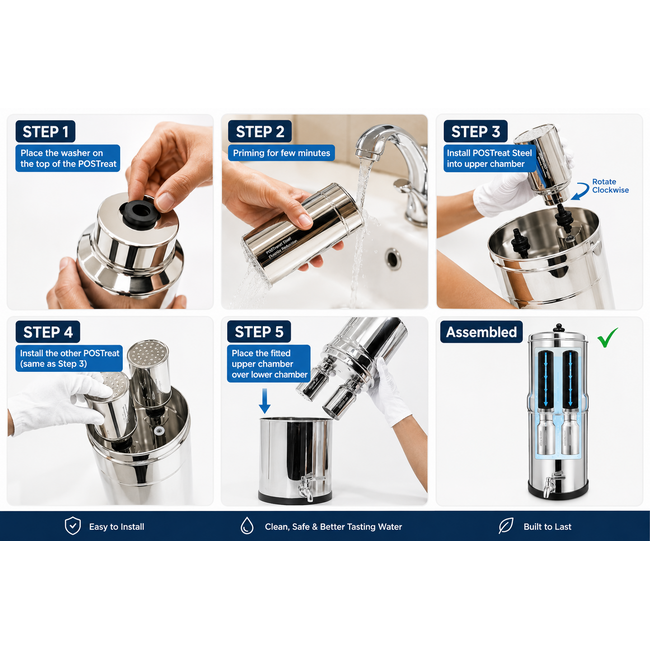 Phoenix POS Treat Fluorid- & Arsenfilter – 2er-Set – >95% Fluoridreduzierung – Edelstahl AISI 304
