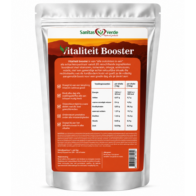 Vitalität Booster 600 gram - 80 natürliche Inhaltsstoffe, Pflanzenfasern, Kräuter- und Fruchtextrakte