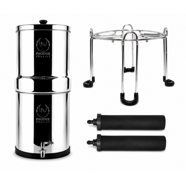 Phoenix Gravity 6L Stainless Steel Water Filter  - Now with free stainless steel stand