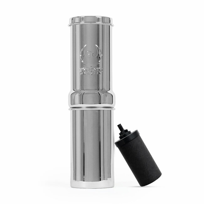 Phoenix Gravity 1L RVS Waterfilter – Complete Waterfilterset 950 ml drinkfles en draagtas