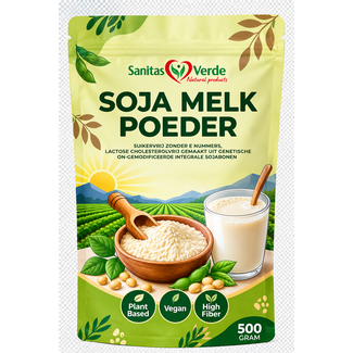 Sanitas Verde Sojamelkpoeder Non-GMO – Plantaardig, Vegan en Vrij van Genetische Modificatie 500 gr