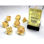 Dice Set Translucent Polyhedral Yellow/white