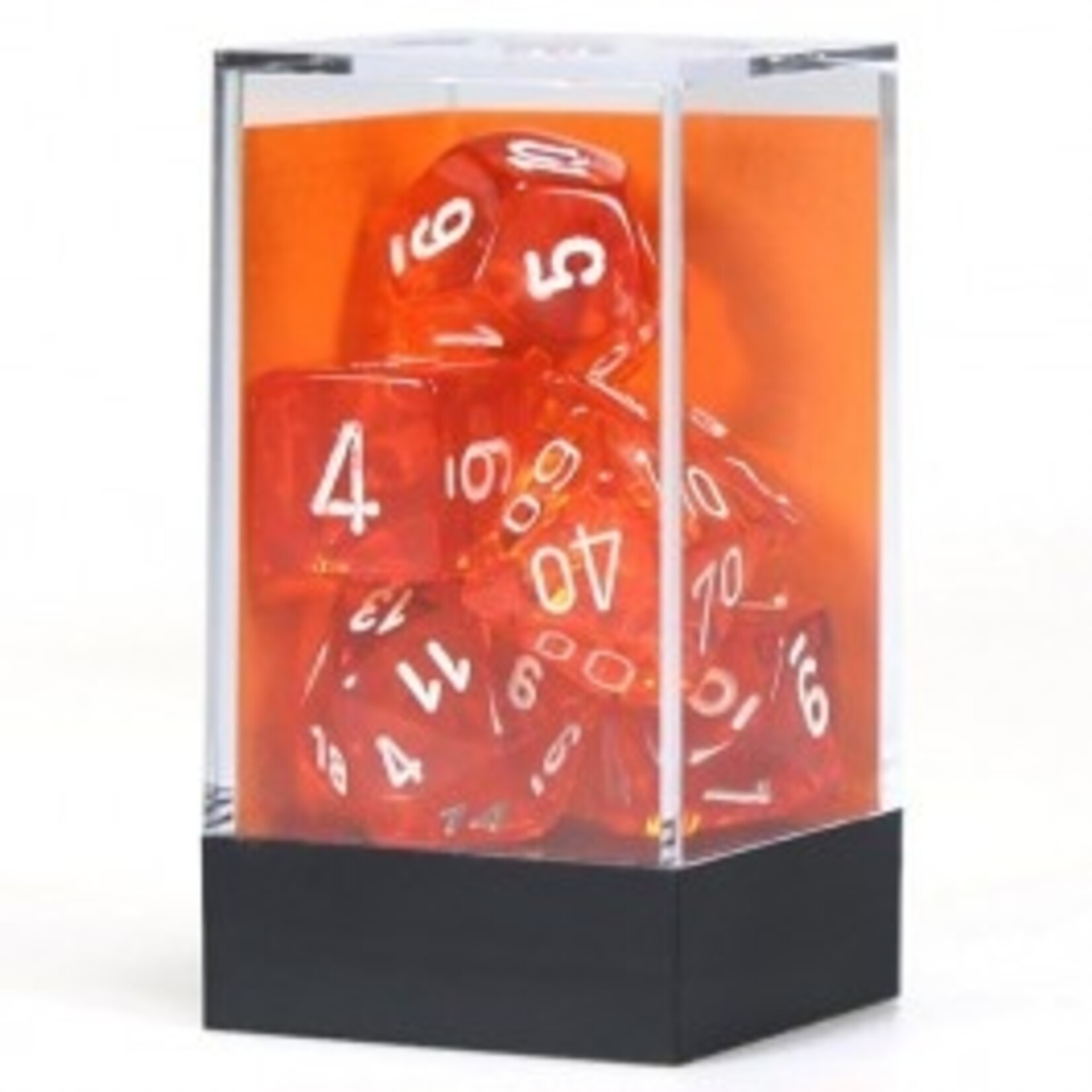 Dice Set Translucent Polyhedral Orange white