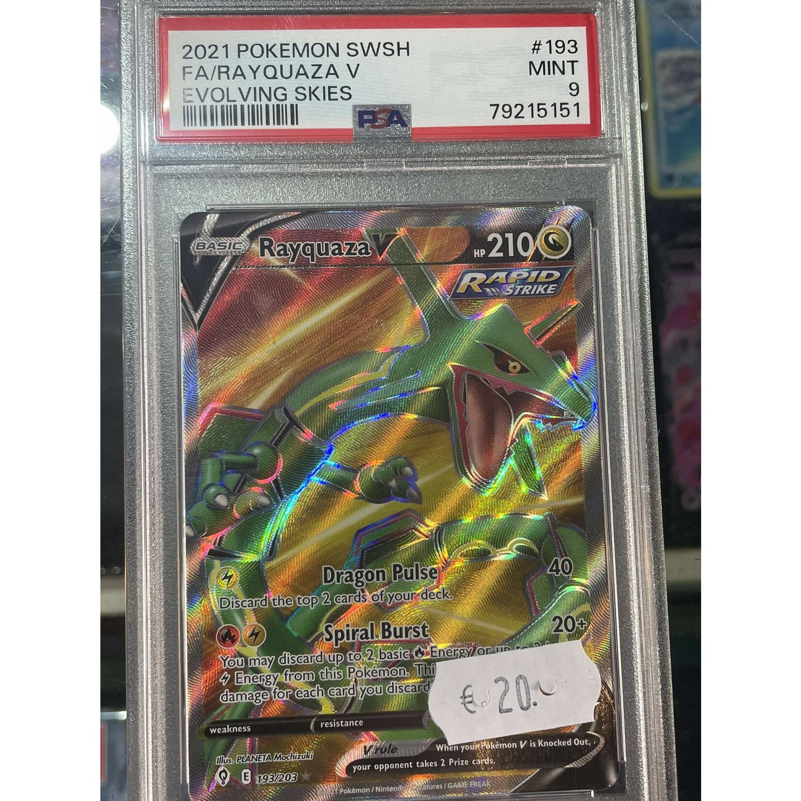 2021 Pokemon SWSH FA/ Rayquaza V PSA Mint 9