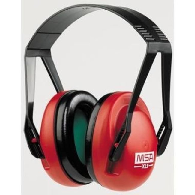 MSA XLS gehoorkap met hoofdband rood