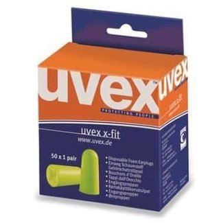 Uvex uvex x-fit oordop, 50 paar in minidispenser lime