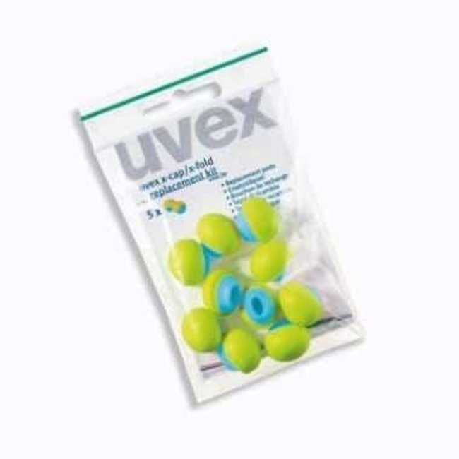 uvex 2125-351 spare earplugs for x-cap and x-fold hearing aid lime