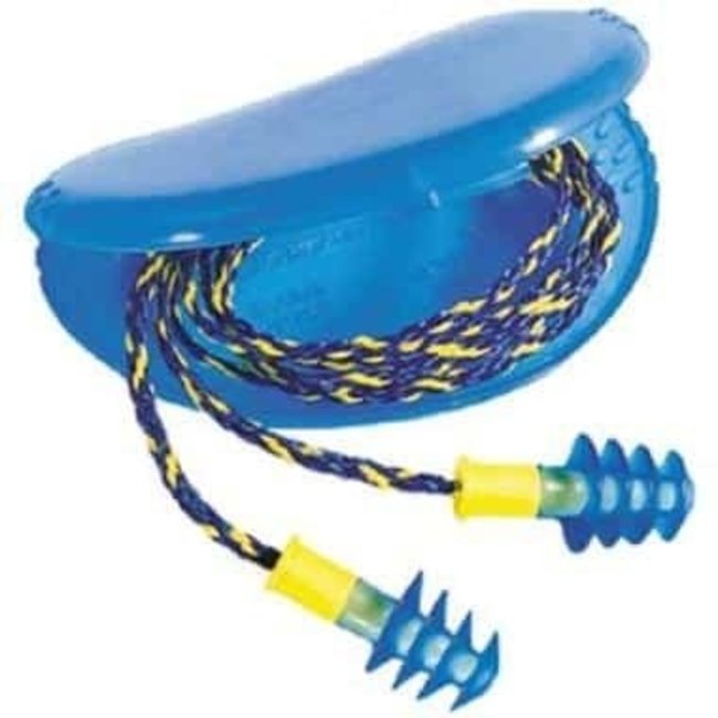 Howard Leight Fusion Regular oordop met koordje blauw/geel L