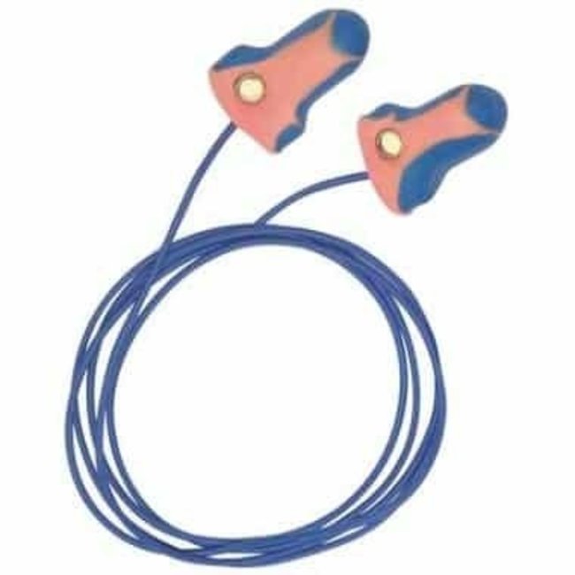 Howard Leight Laser Trak detectable oordop met koordje blauw-oranje