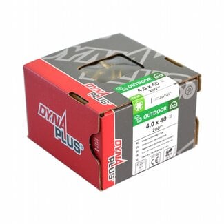 Dyna Plus Schroeven 4,0x40mm AR Coating 200st zwarte kop